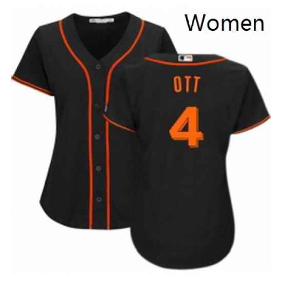 Womens Majestic San Francisco Giants 4 Mel Ott Replica Black Alternate Cool Base MLB Jersey